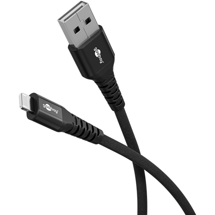 Goobay Lightning USB-A Supersoft Textile Cable with Metal Plugs 74504