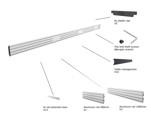 MB Pro Series Triple Screen Rail Silver — pilt 2