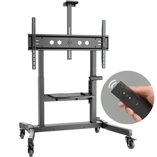 ONKRON Motorized mobile stand for TV or interactive panels 50"-100", up to 130kg, black