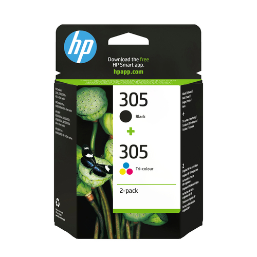 HP 305 2-Pack Tri-color/Black Original