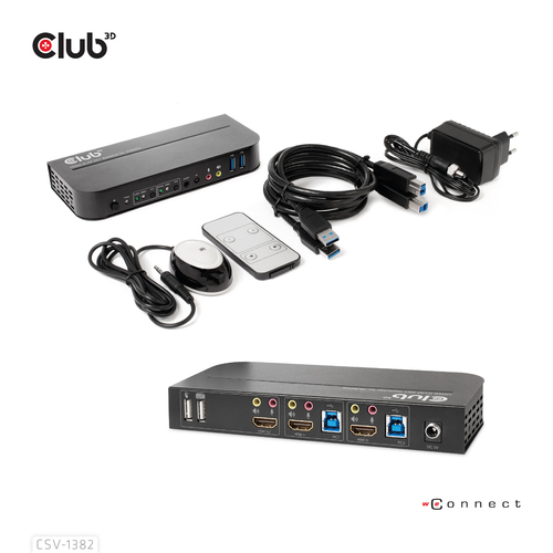 CLUB 3D HDMI KVM SWITCH FOR DUAL HDMI 4K — pilt 4