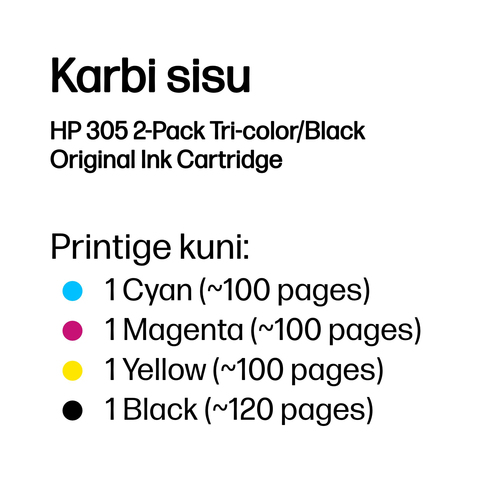 HP 305 2-Pack Tri-color/Black Original — pilt 3