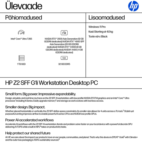 HP Z2 SFF G1i U7 265 32/1TB (ML) — pilt 11