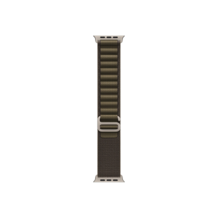 APPLE 49mm Dark Olive Alpine Loop - Small - Natural Titanium Finish | Apple