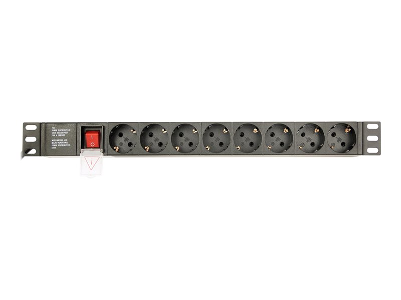 GEMBIRD PDU 8x Schuko 1U 10A 3m C14 Plug — pilt 2