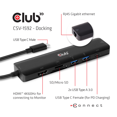 CLUB 3D USB TYPE C 7 IN 1 HUB TO HDMI 4K — pilt 5