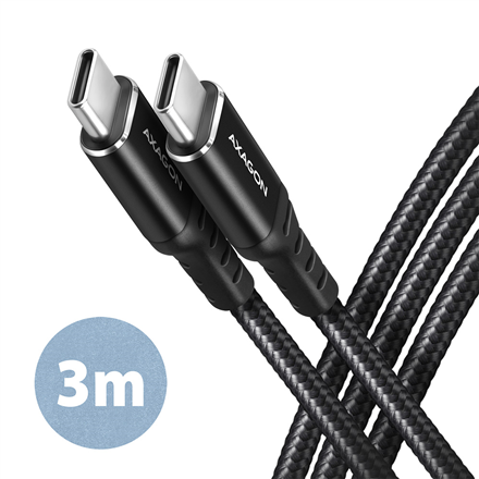 CABLE USB-C TO USB-C 3M 60W/HQ BLACK BUCM-CM30AB AXAGON