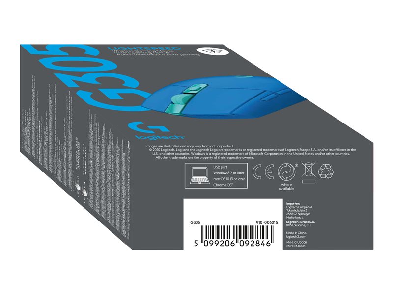 LOGI G305 LightSpeed Wirel Mouse blue — pilt 11