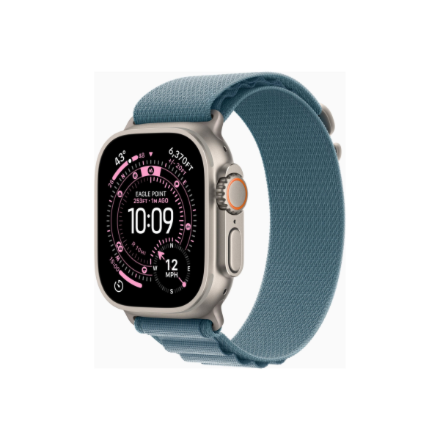 Apple Watch Ultra 3 GPS + Cellular 49mm Natural Titanium Case with Light Blue Alpine Loop - Medium | Apple
