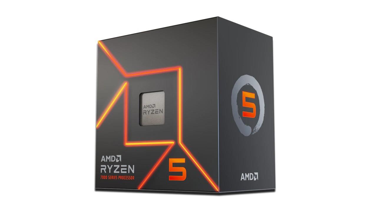 AMD CPU Desktop Ryzen 5 6C/12T 7600 (5.2GHz Max, 38MB,65W,AM5) box, with Radeon Graphics and Wraith Stealth Cooler